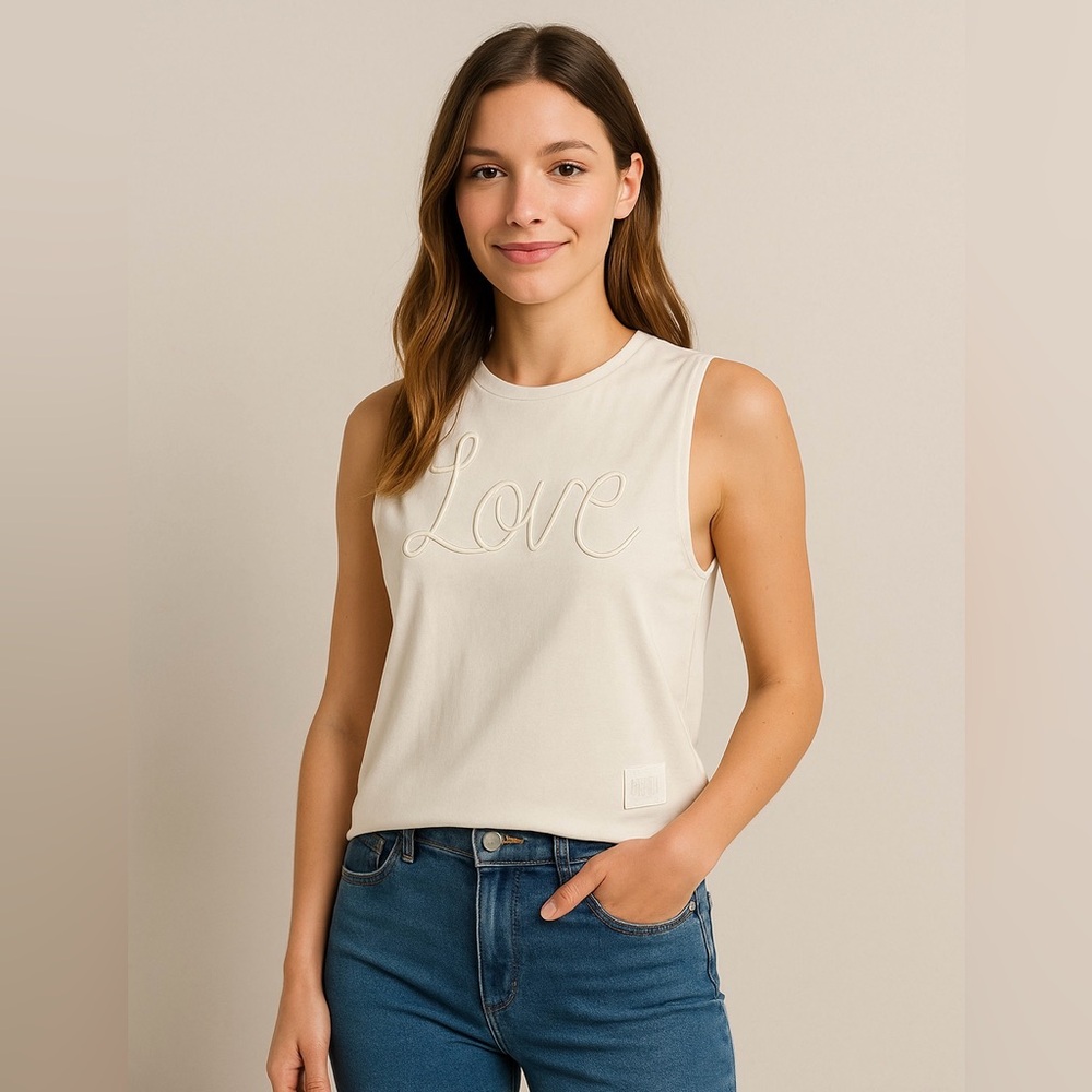 H&M Love Muscle Tank Off-White | Size XS | NEW